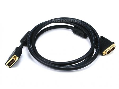 6' CL2 (In-Wall) 28AWG Dual Link DVI-D Cable w/ Ferrites - Black
