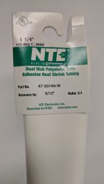 1.25" White 48" Dual Wall 3:1 Polyolefin Heat Shrink w/Adhesive