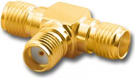 SMA T-Adapter (Gold) Jack-Jack-Jack