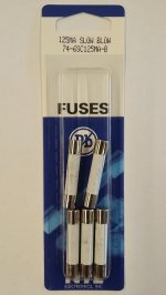 0.125 Amp (125mA) MDA Ceramic Fuse (5Pk) Slow Blow 6x30mm NTE