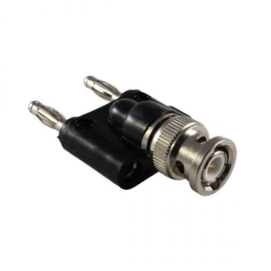 BNC Plug to Dual Banana Plugs 0.75\" Center