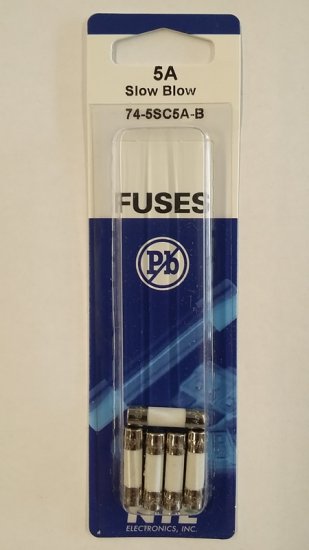 5 Amp (S505) Ceramic Fuse (5Pk) Slow Blow 5x20mm