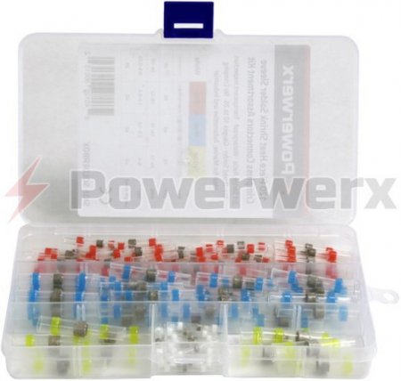 120 Piece Heat Shrink Solder Sleeve Assortment Box by Powerwerx