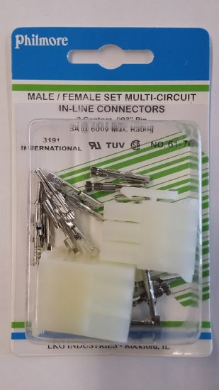 9 Pin 3191 International Mated Pair 0.093" Pins 12A Locking