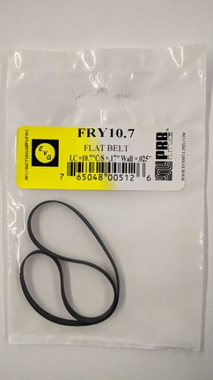 FRY10.7 Flat Rubber Belt 10.7\" IC, .17\" CS, .025\" Wall Thickness