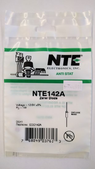 NTE142A Zener Diode (2Pk) 12V 1Watt