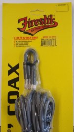18Ft FireStik Co-Phase RG59A/U Coax Cable (2)Mini-UHF/FireRing