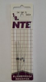 24K Ohm, 1/8W, 2% Metal Film Flameproof Resistor (6Pk)