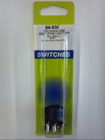 12VDC Blue LED Snap-In Round Rocker SPST On-None-Off 16A