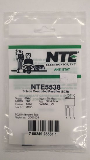 NTE5538 SCR, 800V 50A, TO-218 Isolated