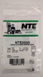 NTE5550 SCR, 50V 25A, TO-220