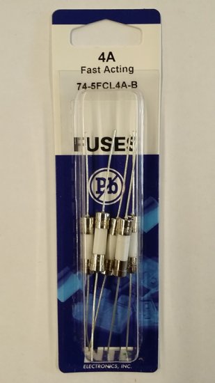 4 Amp (GDA-V) Axial Ceramic Fuse (5Pk) Fast Acting 5x20mm