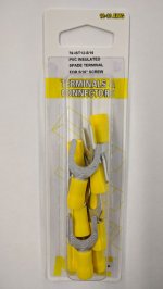 Fork/Spade Insulated Vinyl (PVC) 12-10Awg 5/16" Stud (10Pk)