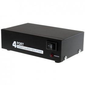 RCA Composite Video and Stereo Audio Splitter, 1 Input 4 Output