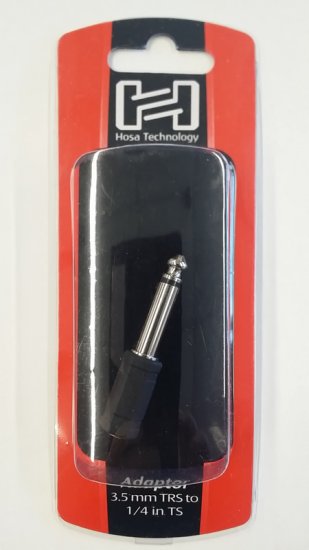 Adaptor 3.5mm TRS to 1/4in TS