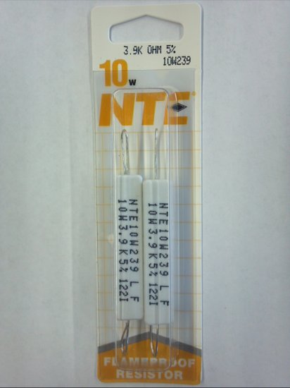 3.9K Ohm 10W Cerment Power Wirewound Resistor (2Pk) 5% Tolerance