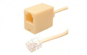 25Ft Ivory 6P4C RJ14 Telephone Line Extension Cord