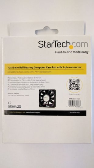 70x15mm Replacement Ball Bearing Computer Case Fan w/ TX3