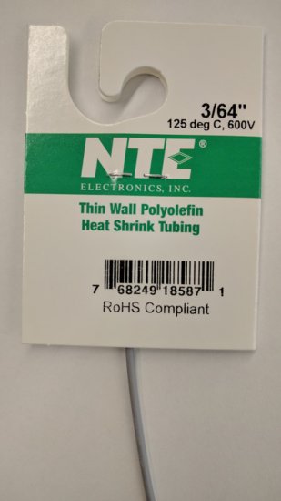 3/64" Grey 48" Thin Wall 2:1 Polyolefin Heat Shrink Tubing
