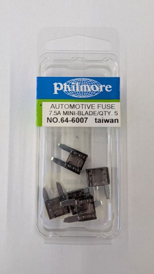 7.5 Amp Brown Mini Blade (ATM) Automotive Fuse (5Pk)