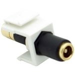 2.1mm DC Coaxial Power Jack Female/Female Keystone Insert White