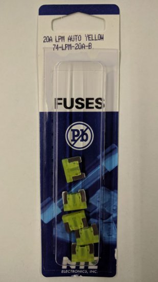 20 Amp Yellow (APS) Low Profile Mini-Blade Fuse 32V (5Pk)