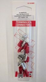 Piggyback Disconnect Nylon Insulated 22-18Awg 0.250" (10Pk)
