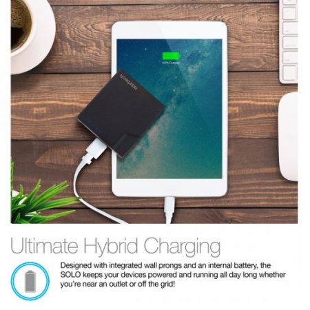 Naztech SOLO Portable Battery + Wall Charger (5200mah)