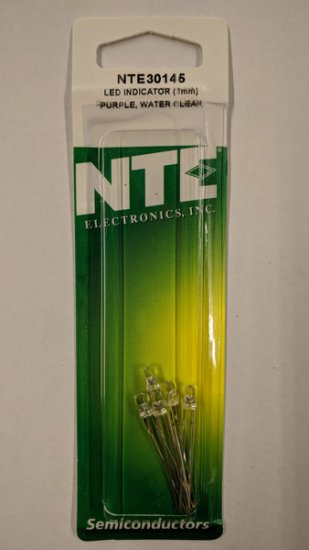 3mm UV/Purple LED 150mcd (5Pk) Water Clear Lens