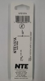 NTE137A Zener Diode (2Pk) 6.2V 1W