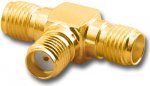 SMA T-Adapter (Gold) Jack-Jack-Jack