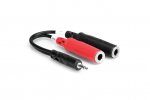 6" Stereo Breakout Cable 3.5 mm TRS to Dual 1/4 in TSF