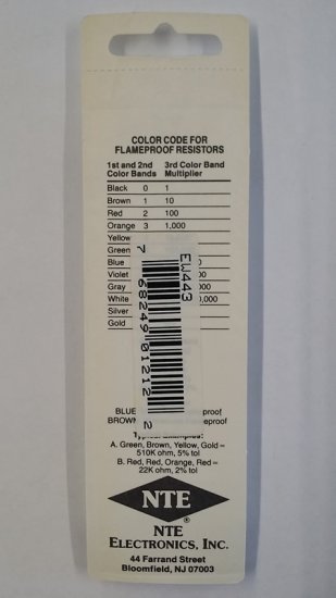 430K Ohm, 1/8W, 2% Metal Film Flameproof Resistor (6Pk)