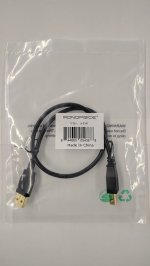 1.5Ft Black USB 2.0 A Male to B Male 28/24AWG Cable - (Gold)