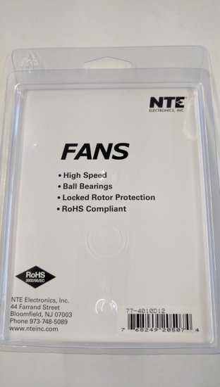 40x40x10mm 12VDC Ball Bearing Fan, 12" Leads