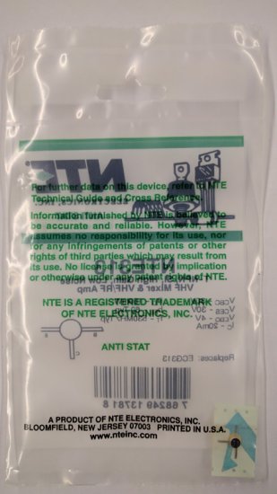 NTE313 T-NPN, Si, High Gain, Low Noise VHF Mixer & VHF/RF Amp