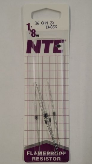 36 Ohm, 1/8W, 2% Metal Film Flameproof Resistor (6Pk)