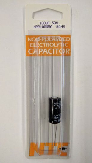100uf 50V Non-Polar Radial Lead Electrolytic Capacitor