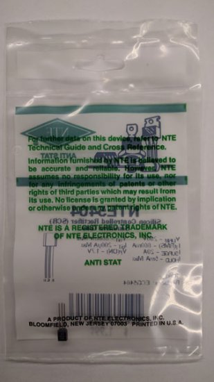 NTE5404 SCR, Sensitive Gate, 200V 0.8A, TO92