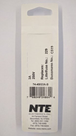 3 Amp (2AG) Fuse (5Pk) Slow Blow 4.5x15mm