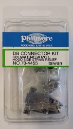 DB9 Male Connector Kit (Solder Type) Metalized Plastic Hood