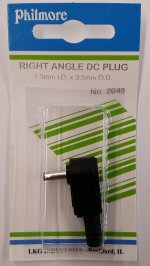 Size H 3.5/1.3mm 90° Coaxial DC Power Plug Inline