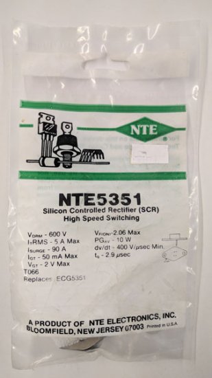 NTE5351 SCR for High Speed Switching, 600V 5A, TO66