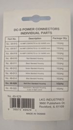 Anderson Power Pole Roll Pins for 15A-30A Housings (10Pk)