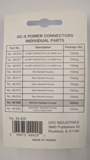 Anderson Power Pole Roll Pins for 15A-30A Housings (10Pk)