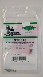NTE378 T-PNP, Si, Power Amp Driver, Output, Sw (Compl to NTE377)