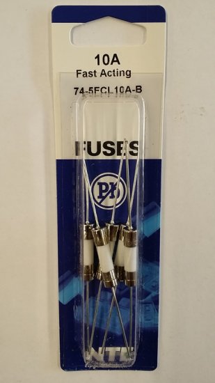 10 Amp (GDA-V) Axial Ceramic Fuse (5Pk) Fast Acting 5x20mm