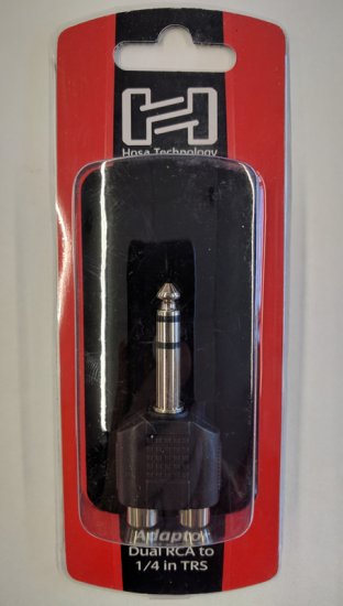Adaptor, Dual RCA(F) to 1/4in(M) TRS