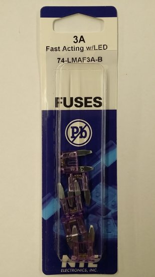 3 Amp Violet (ATM) Lighted Mini-Blade Fuse 32V (5Pk) Fast Acting
