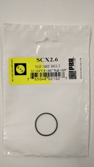 SCX2.6 Square Belt 2.6\" IC, .041\" CS, .039\" Wall Thickness